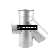 Трійник із нержавіючої сталі AISI 304 45° 1 мм ф400 з ревізією