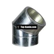 Колено с термоизоляцией нерж/оцинк AISI 304 0,8 мм 45° ф180/250
