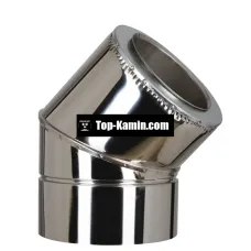 Коліно з термоізоляцією нерж/нерж AISI 321 0,8 мм 45° ф350/420