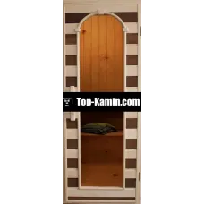 Дерев'яні двері зі склом для сауни Україна Арка Термо 70х190