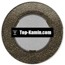 Решітка для каміну Kratki кругла чорне золото FI 100