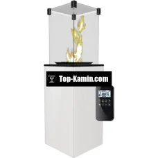 Газовый камин Kratki Patio Mini белый с пультом