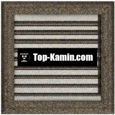 Решітка для каміну Kratki чорне золото Оскар 22/22 з жалюзі