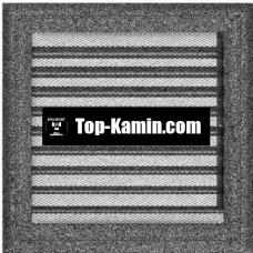 Решітка для каміну Kratki чорне срібло Оскар 22/22 з жалюзі