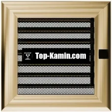 Решітка для каміну Kratki золото Оскар 17/17 з жалюзі
