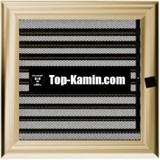 Решітка для каміну Kratki золото Оскар 22/22 з жалюзі
