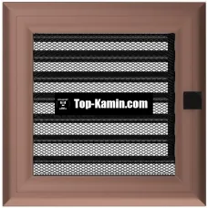 Решітка для каміну Kratki мідь Оскар 17/17 з жалюзі